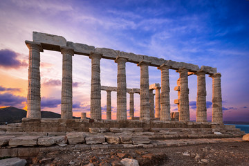 Säulen des Tempel von Poseidon in Sounion, Griechenland