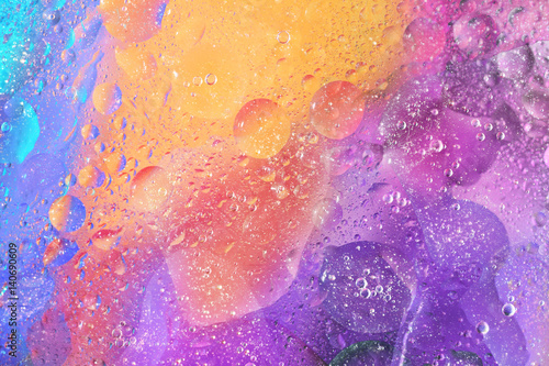 Naklejka na szybę Colorful Background with Bubbles in Purple Orange and Blue