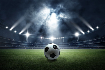 Soccer ball in the stadium