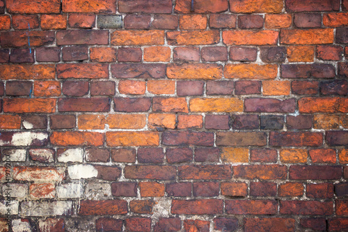 texture vintage brick wall, background red stone urban surface