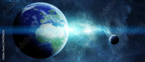 Planet Earth in space 3D rendering elements of this image furnished by NASA