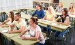 Group of college students in classroom Group of college students in classroom