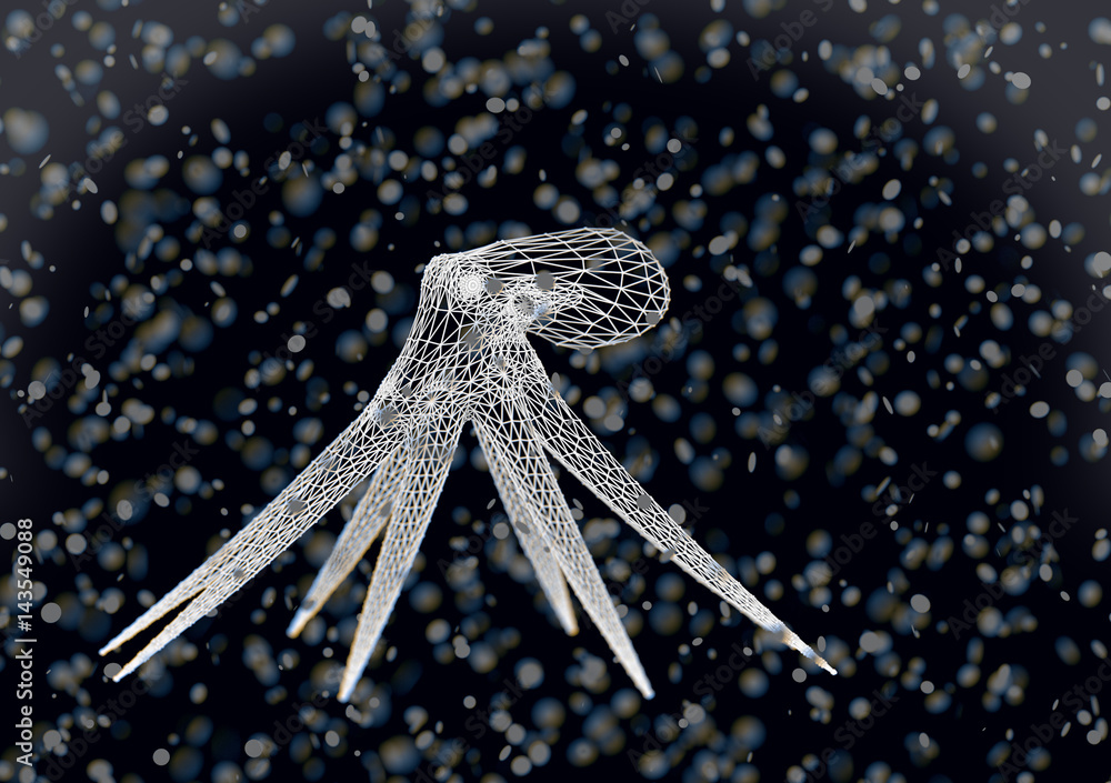 Tintenfisch im tiefen Wasser