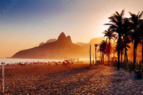 Ipanema beach in Rio de Janeiro on a gorgeous sunset Ipanema beach in Rio de Janeiro on a gorgeous sunset