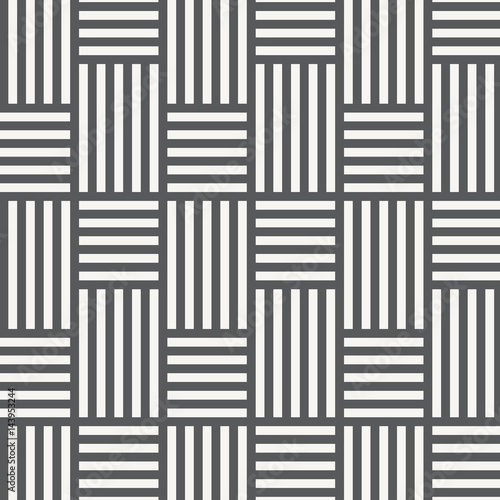 Monochrome wicker like pattern with braided, interlacing lines. Abstract minimal black and white pattern. Seamlessly repeatable. pattern is on swatch panel