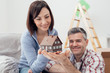 Couple building their house Couple building their house