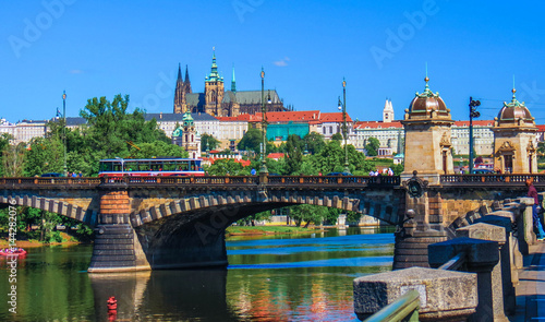 Plakat Katedra św. Wita z częścią zespołu pałacowego Hradczany Praga. Republika Czeska