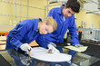 young metallurgists at work in school workshop young metallurgists at work in school workshop