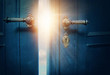 Open blue door Open blue door