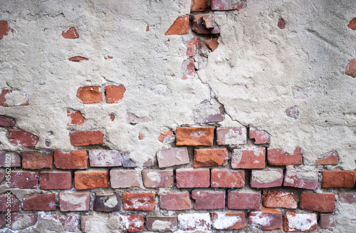 Sehr alte Ziegelmauer, Textur, Hintergrund, Textfreiraum
