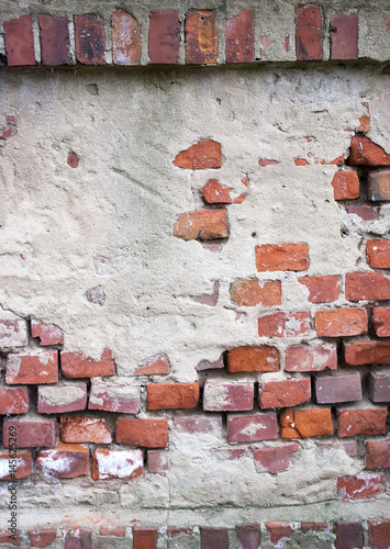 Sehr alte Backsteinmauer, Textur, Hintergrund, Textfreiraum