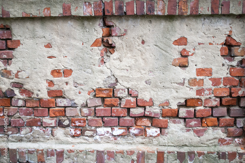 Alte Mauer aus Backstein, Textur, Hintergrund, Textfreiraum