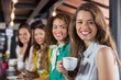 Female friends having coffee in cafe Female friends having coffee in cafe