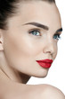 Fashion Makeup. Young Woman With Perfect Makeup And Red Lips Fashion Makeup. Young Woman With Perfect Makeup And Red Lips