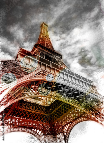 Fototapeta Eiffel Tower in Black and White