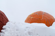 High camp of climbers under Huayna Potosi mountain in Bolivia High camp of climbers under Huayna Potosi mountain in Bolivia