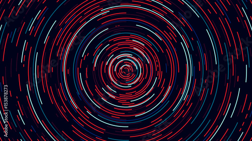 Plakat Koloru okręgu cyber tunel, Futurystyczny abstrakcjonistyczny tło, wektorowa ilustracja