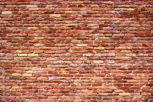 old brickwork, the background wall of red blocks