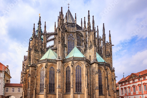Plakat Katedra św. Wita w Pradze, jest to doskonały przykład architektury gotyckiej i jest największym i najważniejszym kościołem w Czechach