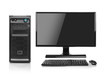 Modern desktop PC computer isolated. Modern desktop PC computer isolated.