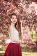 spring, girl near a flowering tree spring, girl near a flowering tree