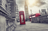 phone box and big ben, london, uk