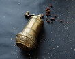 Hand-held coffee grinder on the table. Hand-held coffee grinder on the table.