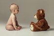 Little baby boy with teddy bear. Little baby boy with teddy bear.