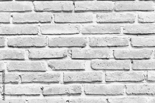  White grunge brick wall for background or texture