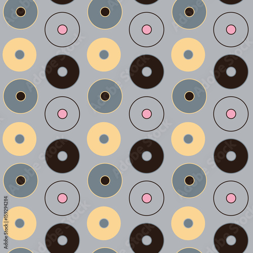  circles and dots seamless pattern in silver and ivory