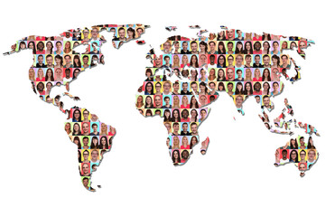 Welt Erde Weltkarte Karte Menschen Leute Gruppe Integration bunt multikulturell Vielfalt