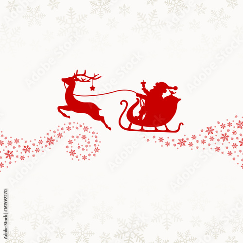 Christmas Sleigh & Rudolph Star Beige Red