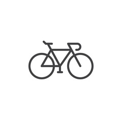 Bike, Bicycle line icon, outline vector sign, linear style pictogram isolated on white. Cycling symbol, logo illustration. Editable stroke. Pixel perfect graphics