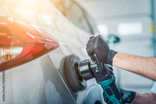 Car detailing concept. Auto cleaning and polish.