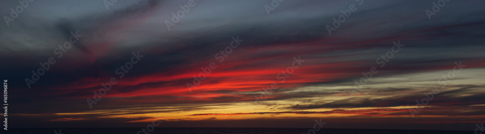 Panorama Abendrot Meer