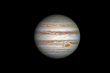 Jupiter planet, isolated on black. 