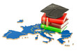 Education in Europe concept, 3D rendering Education in Europe concept, 3D rendering