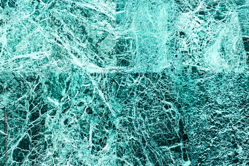 Fototapeta Aqua marble with white veins, abstract background
