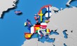 European Economic Area 3d render map European Economic Area 3d render map