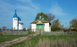 Old and the new church in the village of Russia Old and the new church in the village of Russia