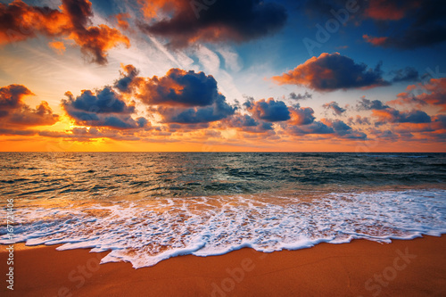 Beautiful sunrise over the sea