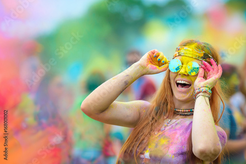 Holi painted girl Holi painted girl