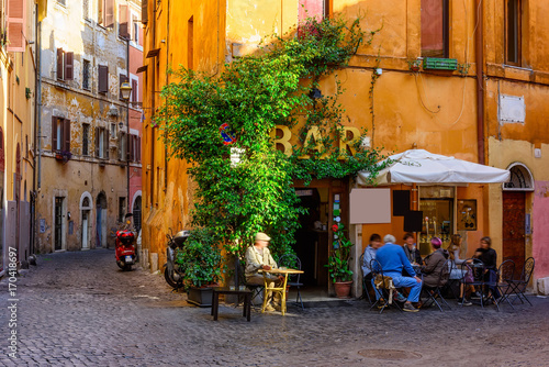 Cozy old street in Trastevere in Rome, Italy Cozy old street in Trastevere in Rome, Italy