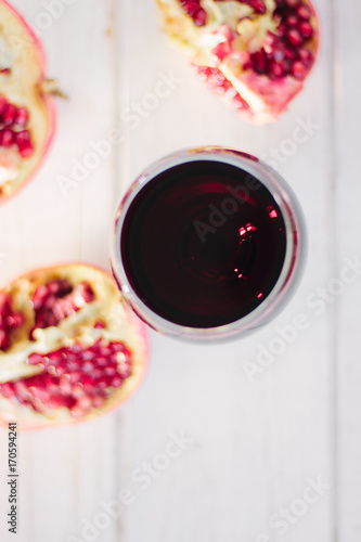 Delicious organic juice made from fresh pomegranate.