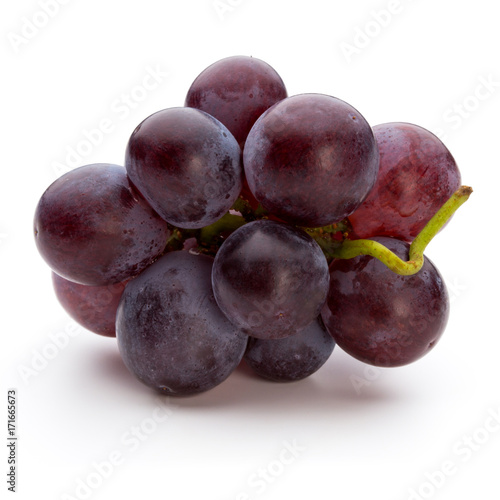 Ripe red grape isolated on white.