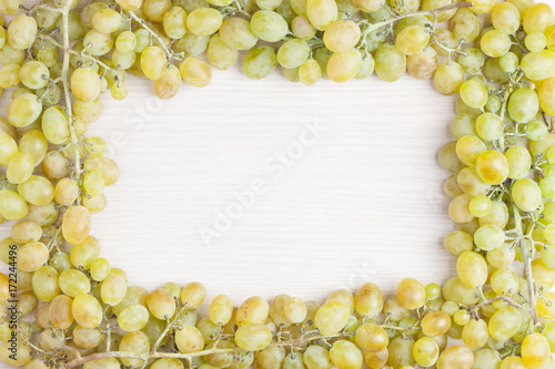 Frame of  white grapes