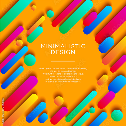Вектор: Abstract flat illustration. Minimalistic design. Multicolored glossy shapes with shadows on a yellow background. Abstract flat illustration. Minimalistic design. Multicolored glossy shapes with shadows on a yellow background.