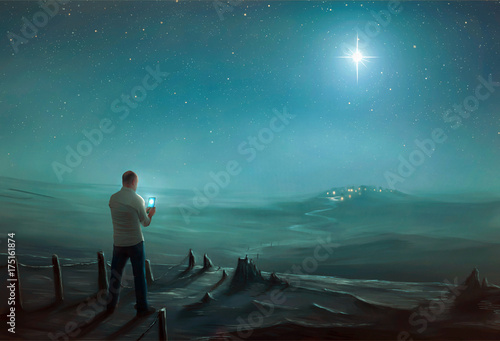 Man and the Christmas star