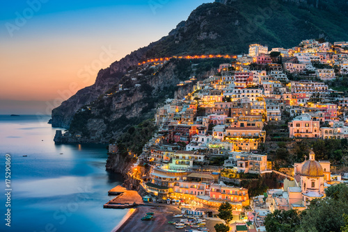 Sunset in Positano, Amalfi Coast, Italy