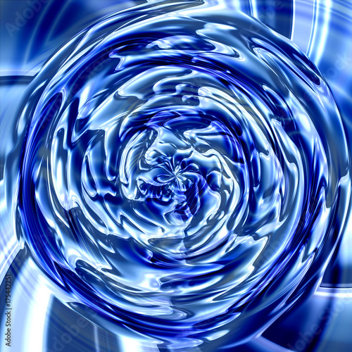 Plakat Fractal kwiat - cyfrowo odpłacająca się grafika kwadrata płytka z kwiecistym motywem